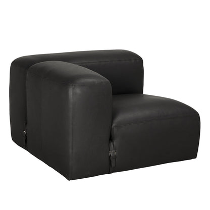 Augustus Matte Black Leather Modular Sofa