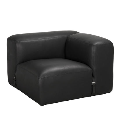 Augustus Matte Black Leather Modular Sofa