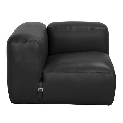 Augustus Matte Black Leather Modular Sofa