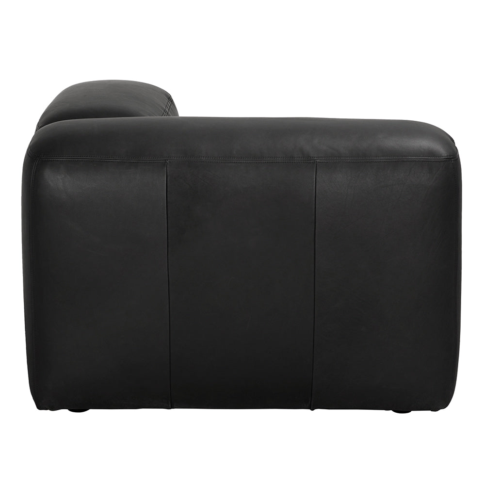 Augustus Matte Black Leather Modular Sofa