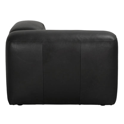 Augustus Matte Black Leather Modular Sofa