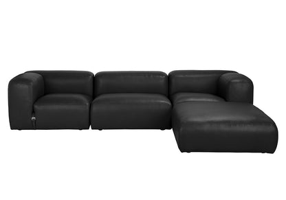Augustus Matte Black Leather Modular Sofa