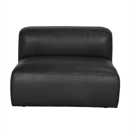 Augustus Black Leather Modular Sofa