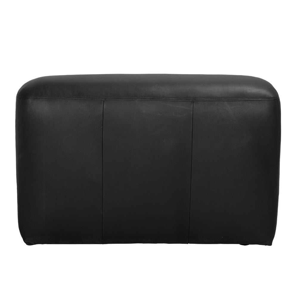 Augustus Black Leather Modular Sofa