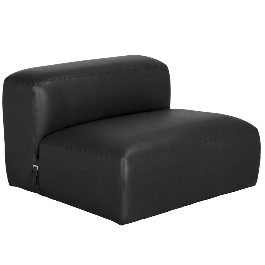 Augustus Black Leather Modular Sofa