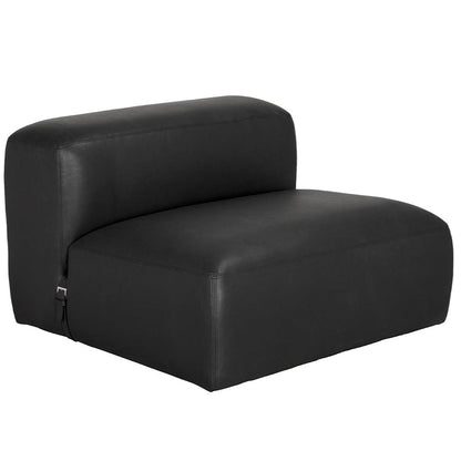 Augustus Black Leather Modular Sofa