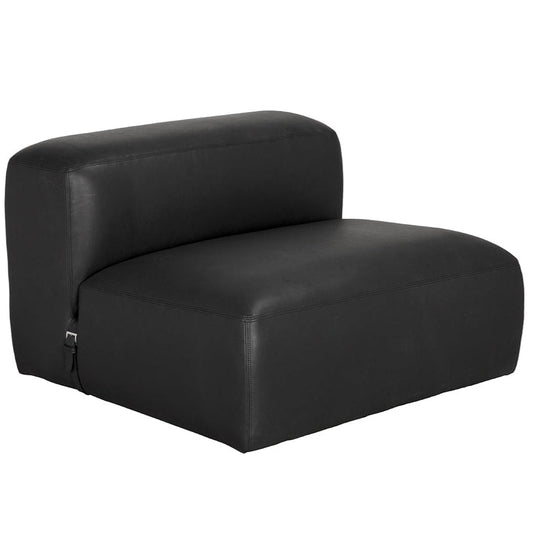 Augustus Black Leather Modular Sofa