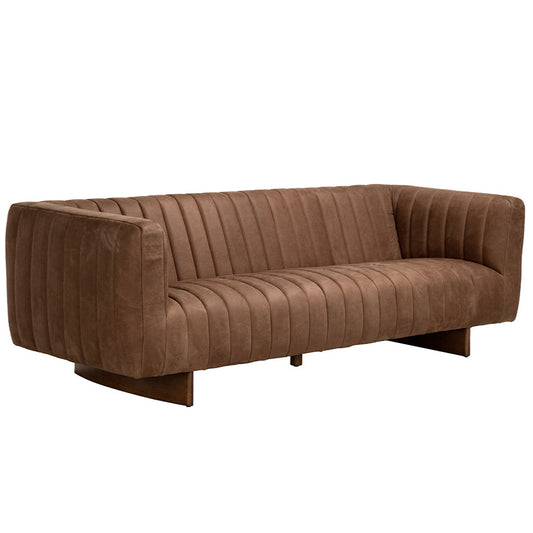 Noir Khann Three Seater Leather Sofa