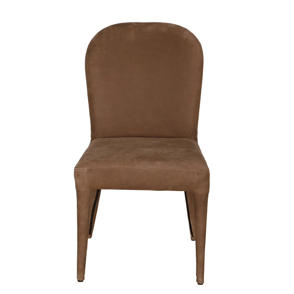 Noir Georgia Orris Brown Leather Dining Chair