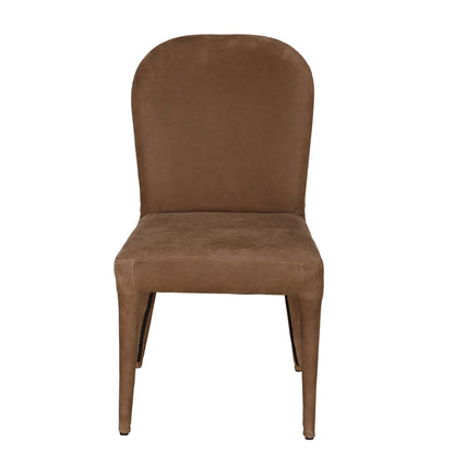 Noir Georgia Orris Brown Leather Dining Chair