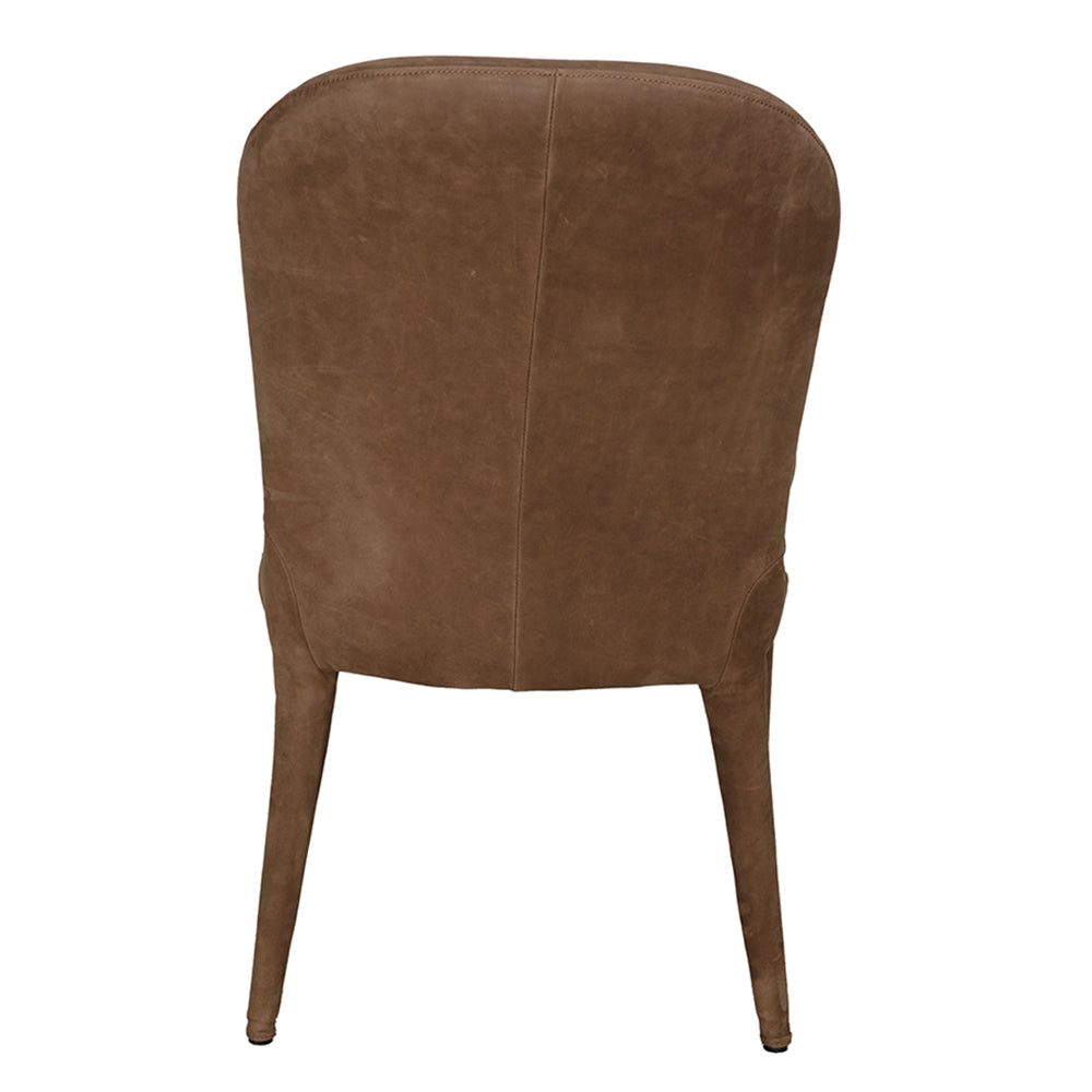 Noir Georgia Orris Brown Leather Dining Chair