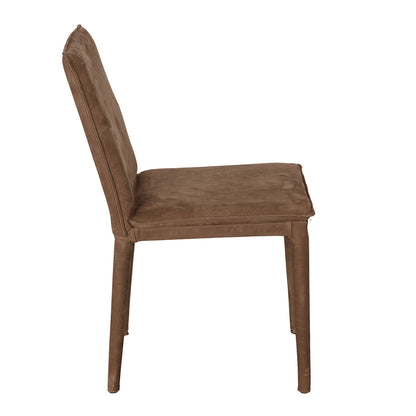 Noir Georgia Orris Brown Leather Dining Chair