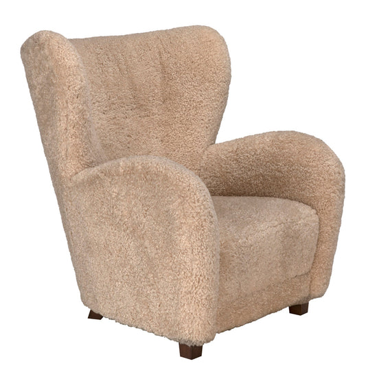 Noir Pola Teddy Fleece Camel Chair