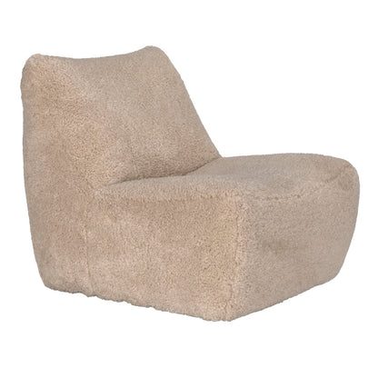 Noir Mcclain Teddy Fleece Camel Swivel Chair