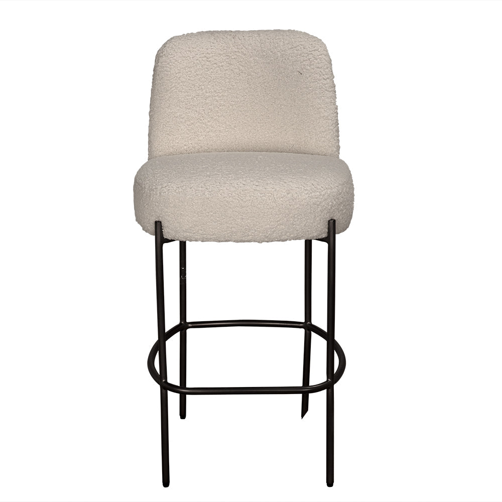 Noir Darwin Boucle Fabric Counter Stool