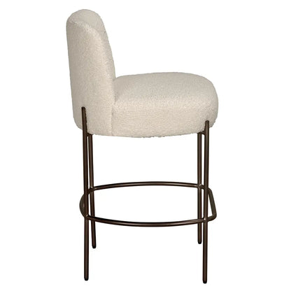 Noir Darwin Boucle Fabric Counter Stool
