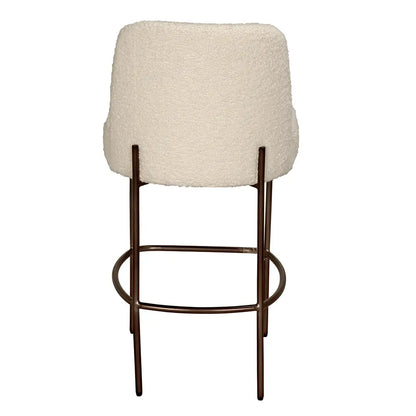 Noir Darwin Boucle Fabric Counter Stool