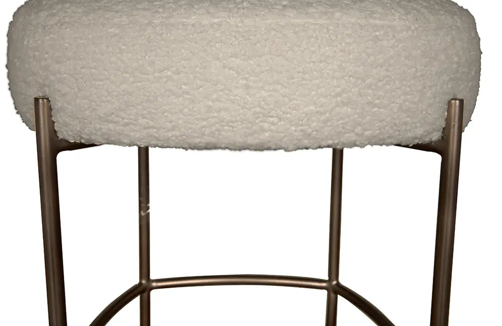 Noir Darwin Boucle Fabric Counter Stool