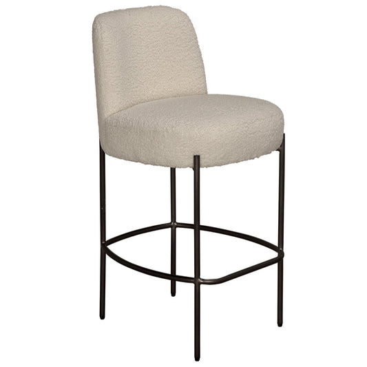 Noir Darwin Boucle Fabric Counter Stool