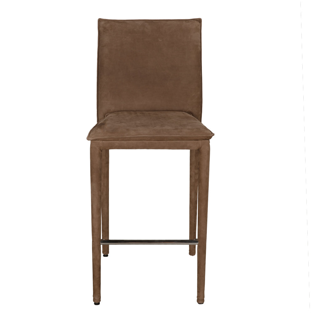 Noir Newton Orris Brown Leather Counter Stool