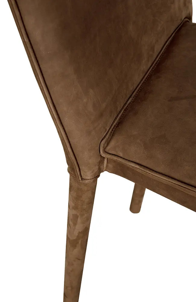 Noir Newton Orris Brown Leather Counter Stool