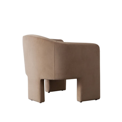 Leyah Camel Performance Velvet Accent Arm Chair