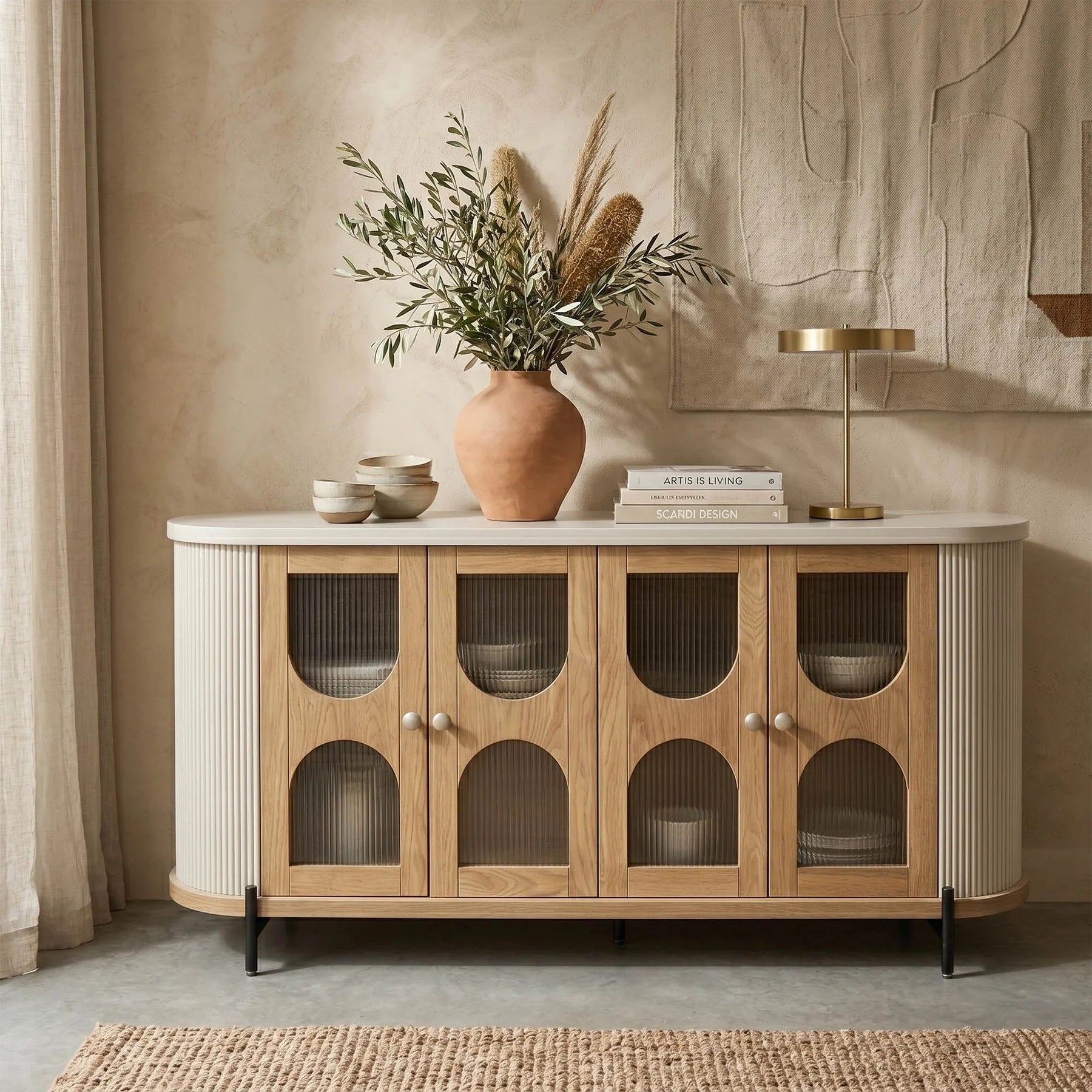 LH Home Colosseo Four Doors Wood Sideboard