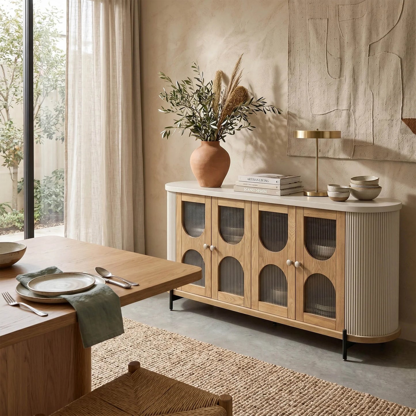 LH Home Colosseo Four Doors Wood Sideboard