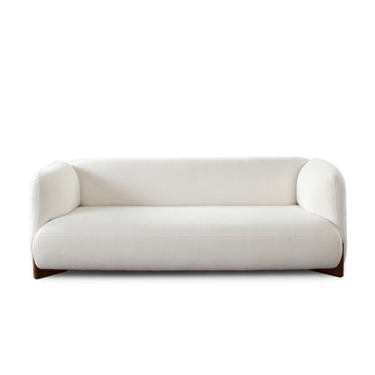 Link Elite Ivory Fabric and Wood Sofa