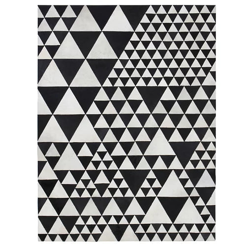 Pyramid Black Cowhide Area Rug By Linie Design