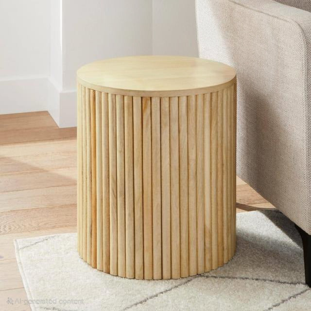 LOOMLAN Varnor Wooden Round Side Table