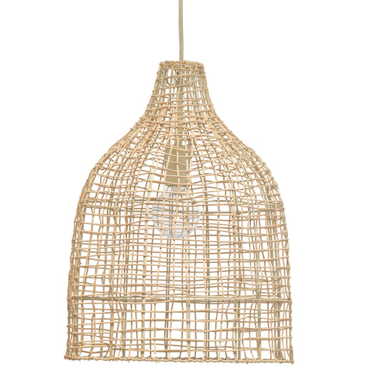 Cottage Beach Decor Cream Rattan Whisper Pendant