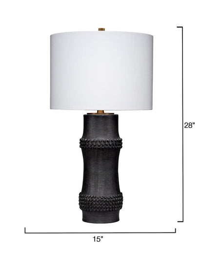 Rail Polyresin Table Lamp Black Elegant Home Lighting