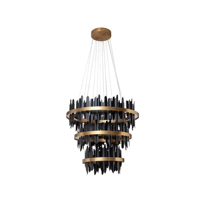 Icarus Brushed Gold Aluminum Banded Chandelier