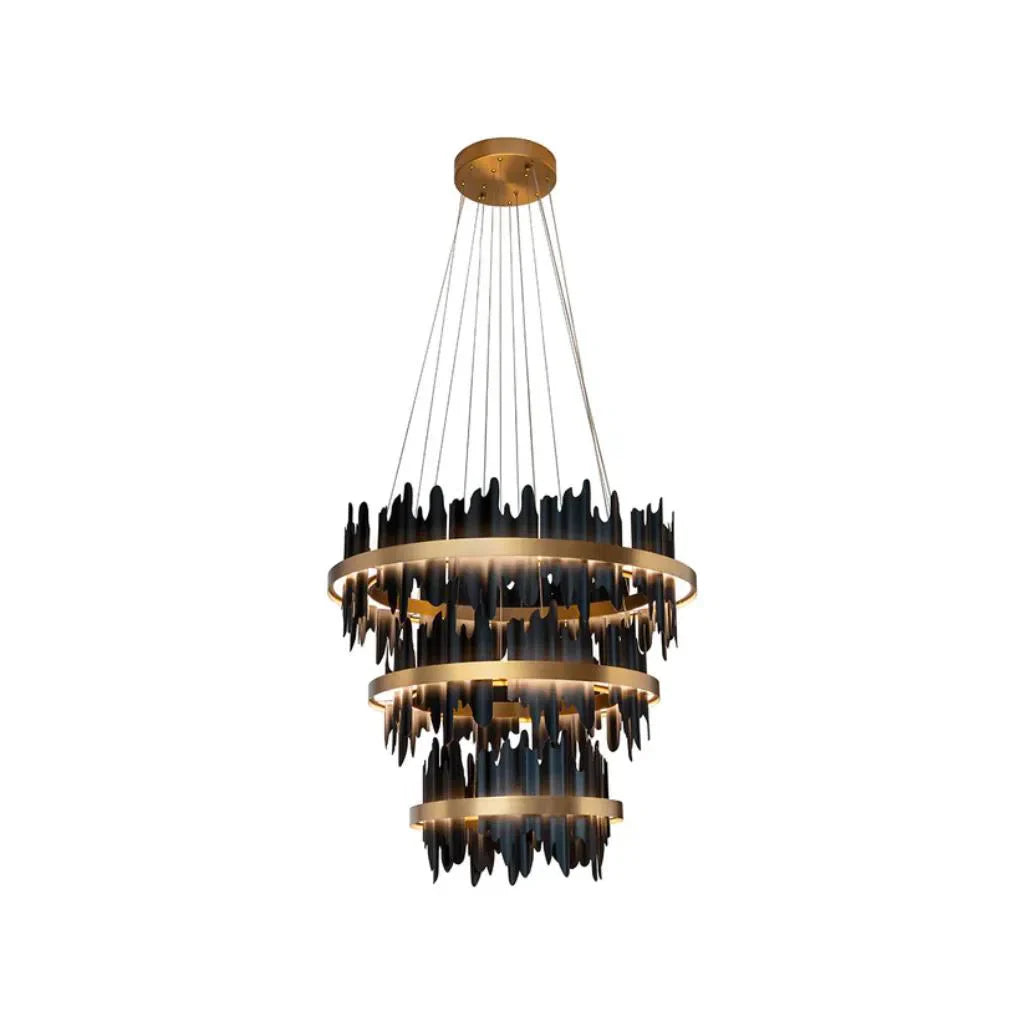 Icarus Brushed Gold Aluminum Banded Chandelier