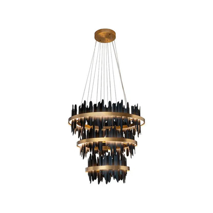 Icarus Brushed Gold Aluminum Banded Chandelier