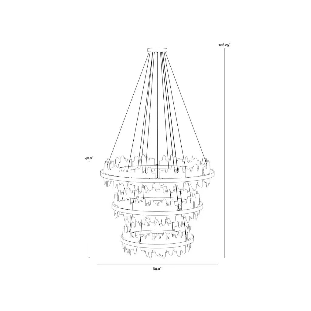 Icarus Brushed Gold Aluminum Banded Chandelier