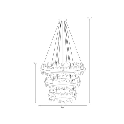 Icarus Brushed Gold Aluminum Banded Chandelier