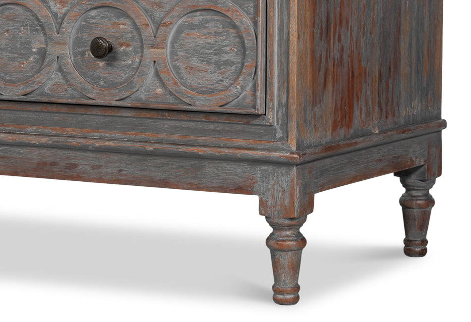 Sarreid La Cercle Six Drawers Grey Sideboard