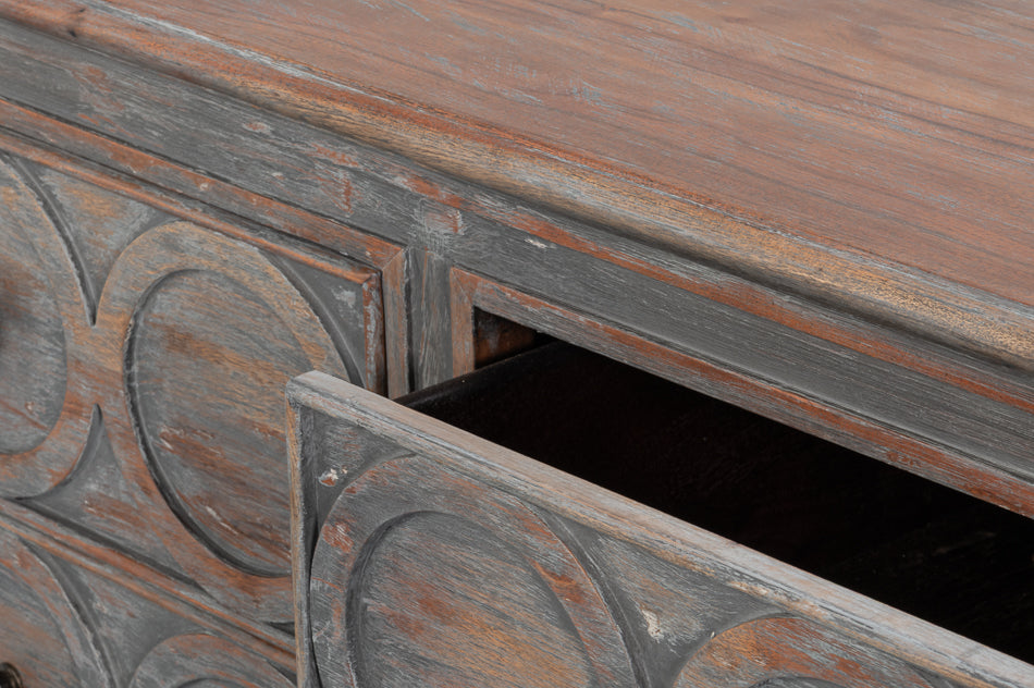 Sarreid La Cercle Six Drawers Grey Sideboard