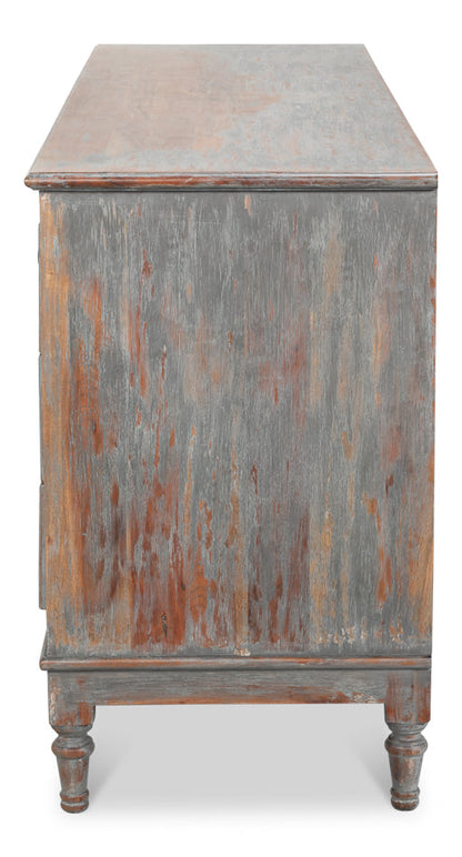 Sarreid La Cercle Six Drawers Grey Sideboard
