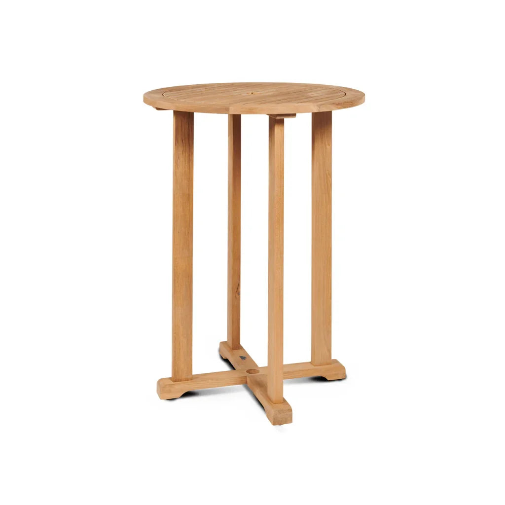 La Costa Teak Patio Round Bar Dining Set 3PC-Outdoor Dining Sets-HiTeak-LOOMLAN