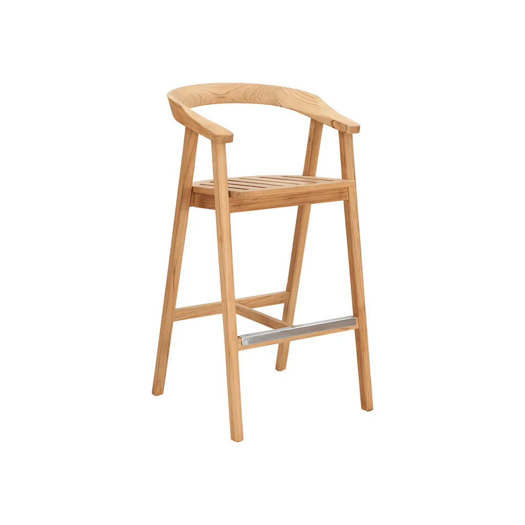 La Costa Teak Patio Round Bar Dining Set 3PC-Outdoor Dining Sets-HiTeak-LOOMLAN