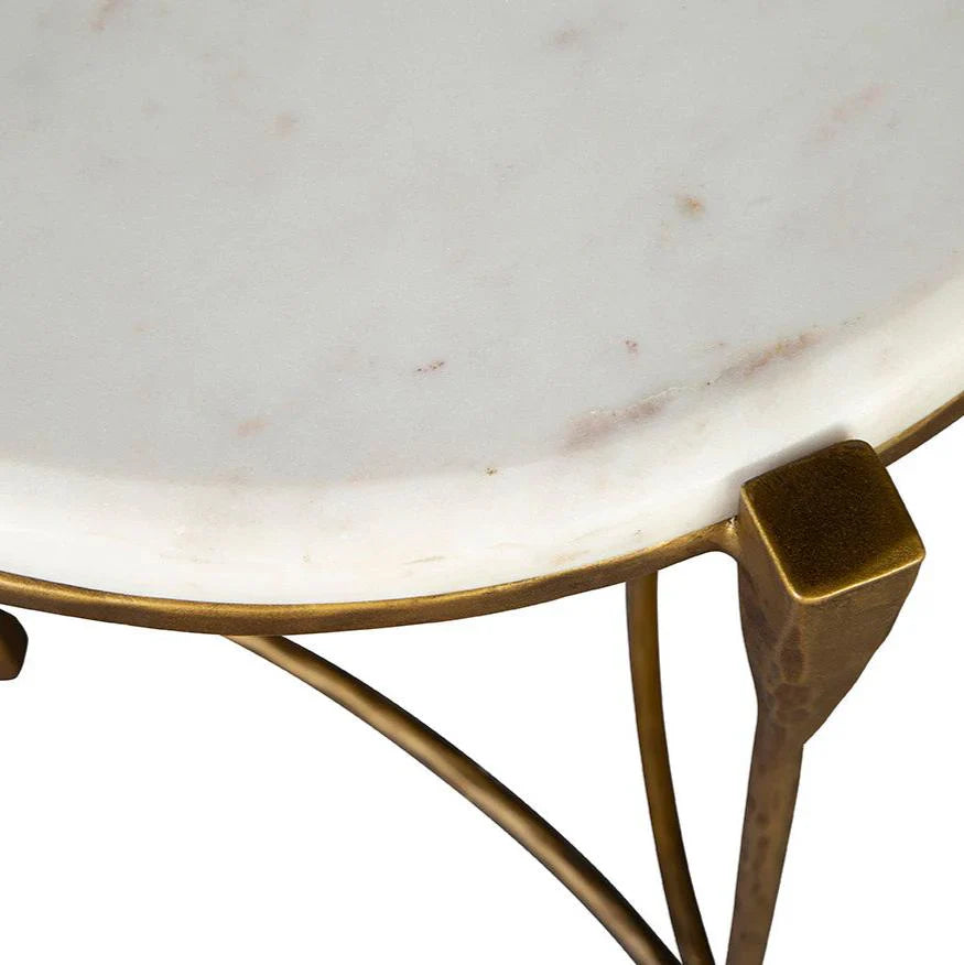 LaBelle Marble Topped Round Side Table