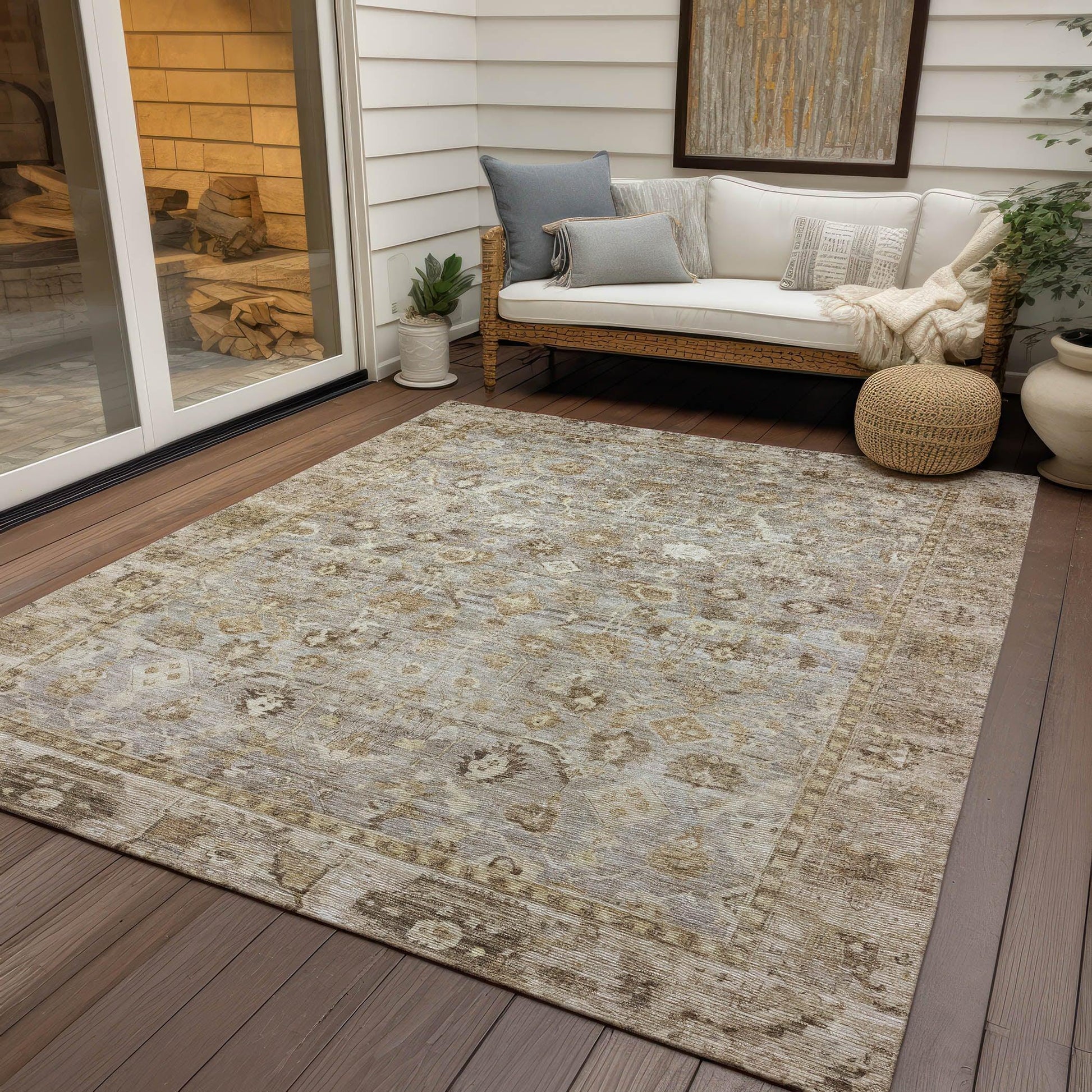 Addison Rugs Laeel Brown Washable Indoor-Outdoor Rug