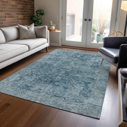Addison Rugs Laeon Blue Washable Indoor-Outdoor Rug