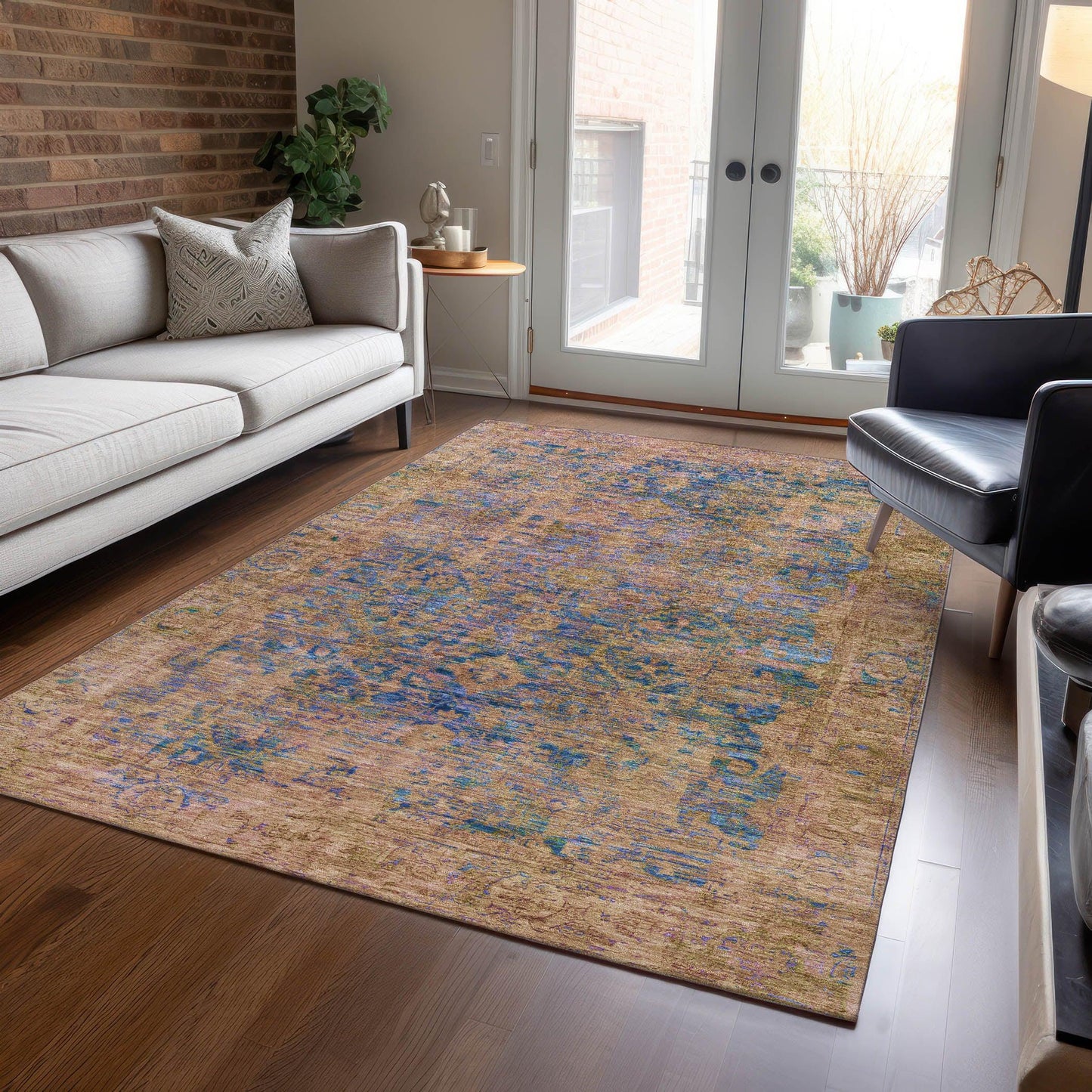 Addison Rugs Laeon Navy Washable Indoor-Outdoor Rug