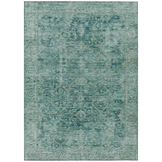 Addison Rugs Laeon Teal Washable Indoor-Outdoor Rug