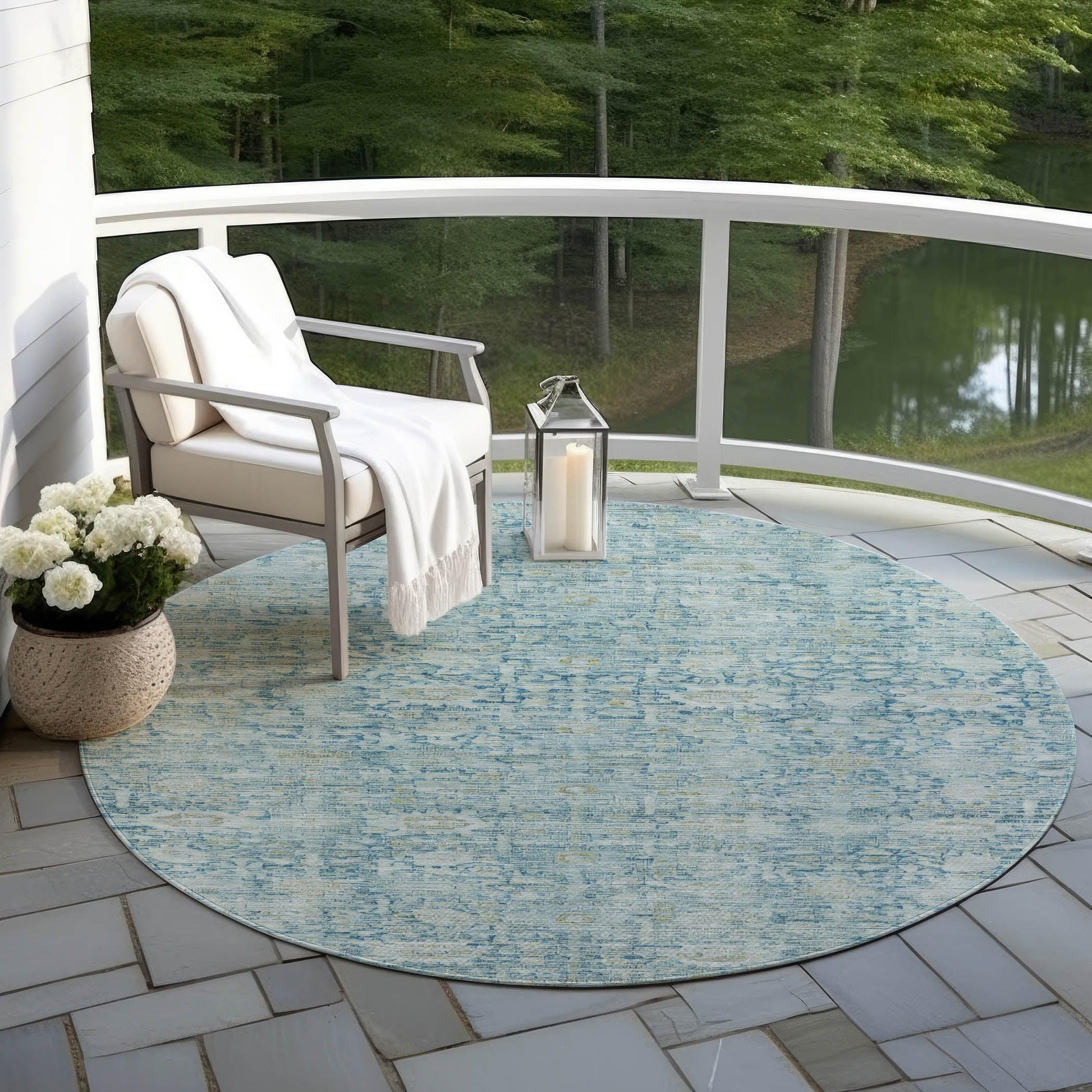 Addison Rugs Laeora Blue Washable Indoor-Outdoor Rug