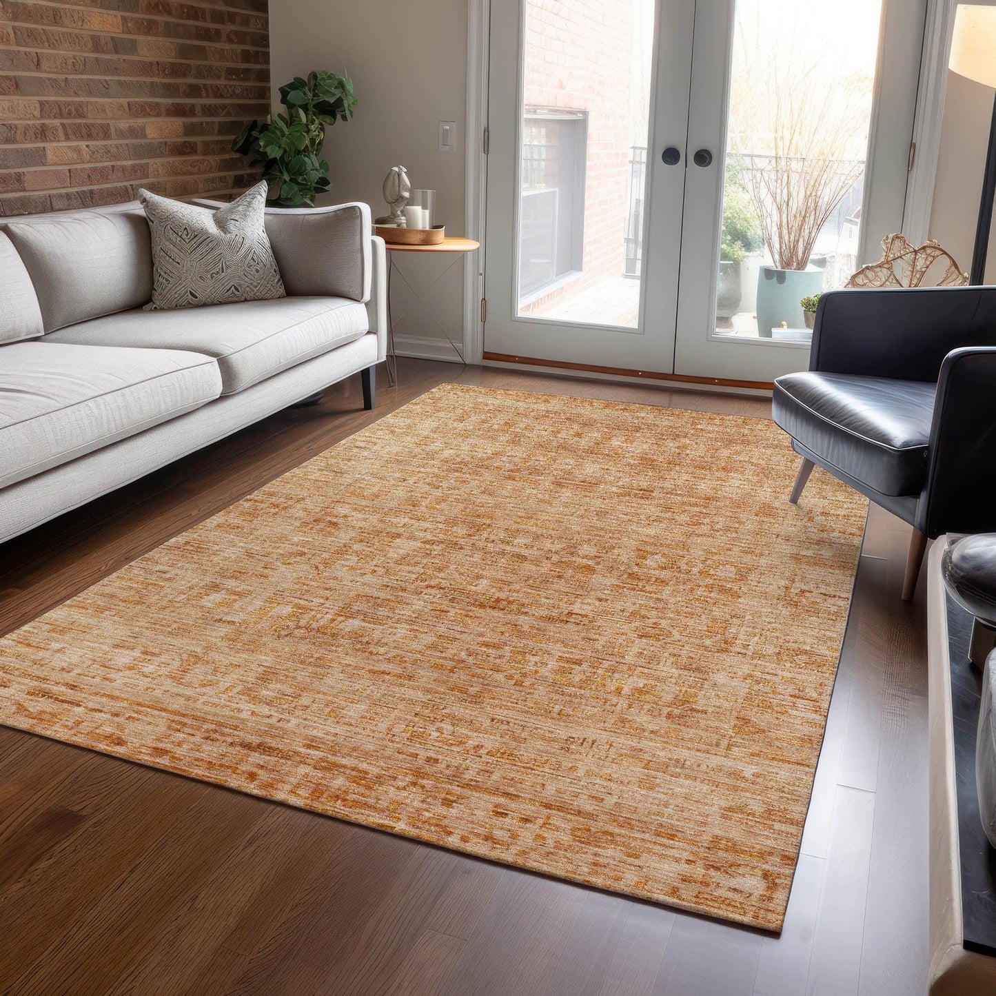 Addison Rugs Laeora Orange Washable Indoor-Outdoor Rug